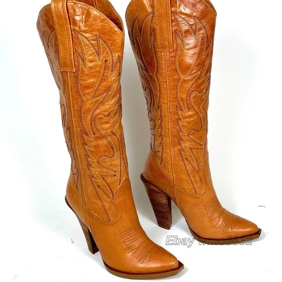 Jessica Simpson Alan Cowboy Cowgirl Boots - Women's 9B Excellent Condition - Picture 10 of 15